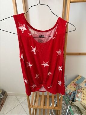 Celebrate Together Red Star Knot Tank Top